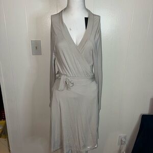 Elegant Gray Wrap Dress